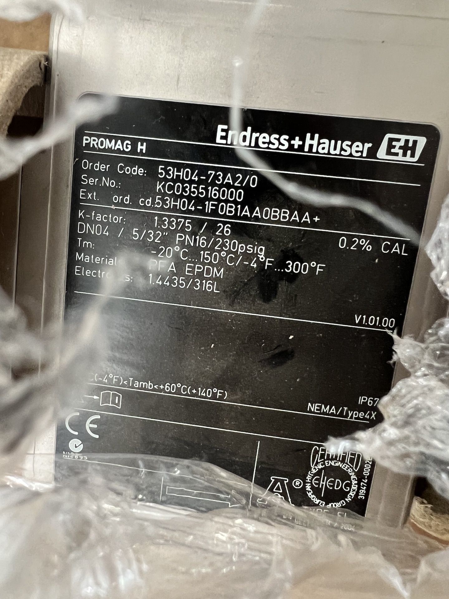 NEW ENDRESS HAUSER FLOW METER (SEE OEM TAG FOR DETAILS) - Image 3 of 3