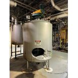 Aprox. 500 Gal. S/S Insulated Vertical Mix Tank, with Vertical Agitation, with S/S Man Door,