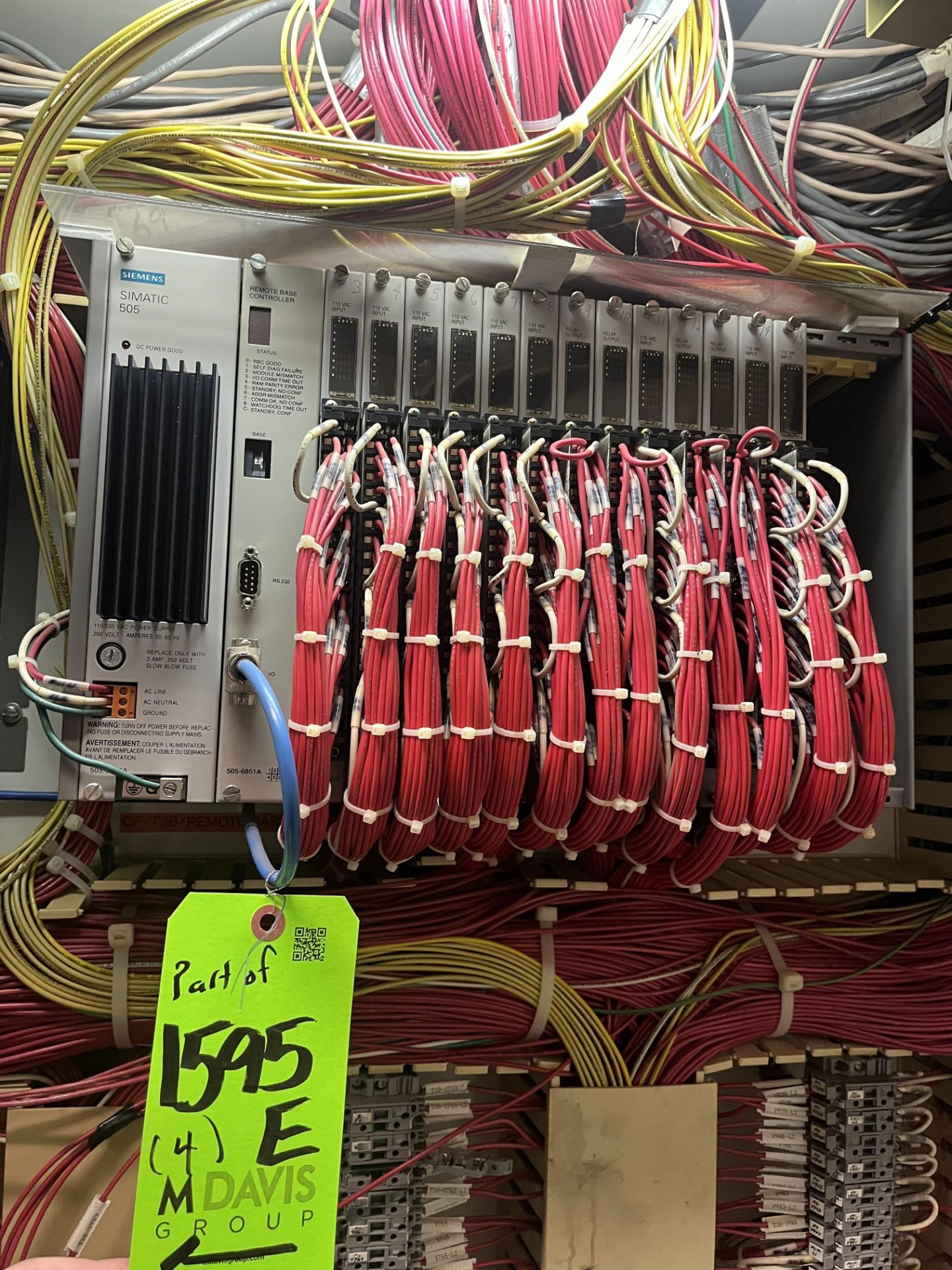 (3)SIMENS SIMATIC 505 POWER SUPPLY PLC RACK (Located Freehold, NJ) (Simple Loading Fee $357.50) - Image 3 of 9