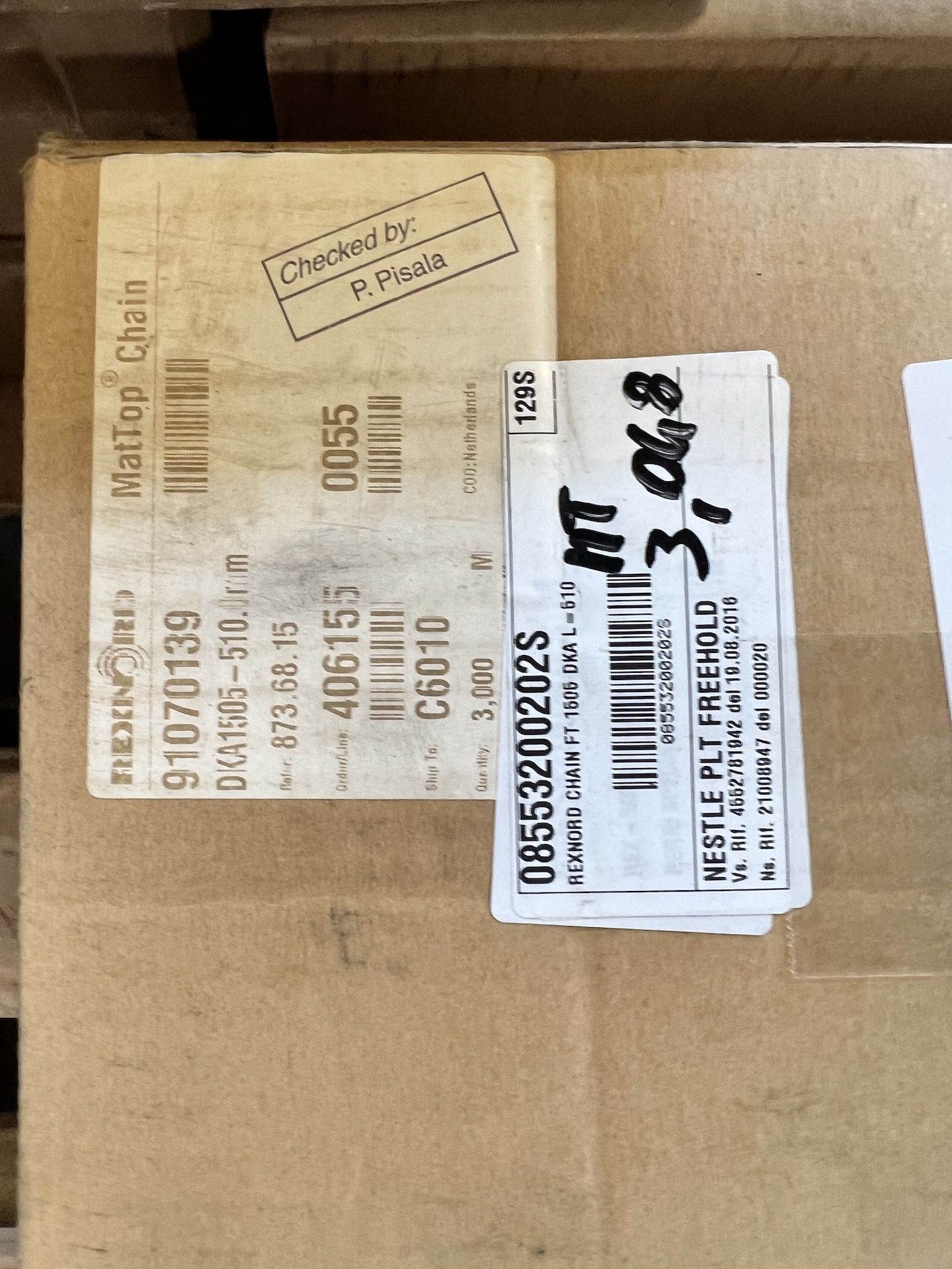 (1) BOX OF NEW Rexnord MatTop Chain DKA1505-510MM, 510 MM Wide, Part # 91070139, Box of 3,000 M,  ( - Image 3 of 3
