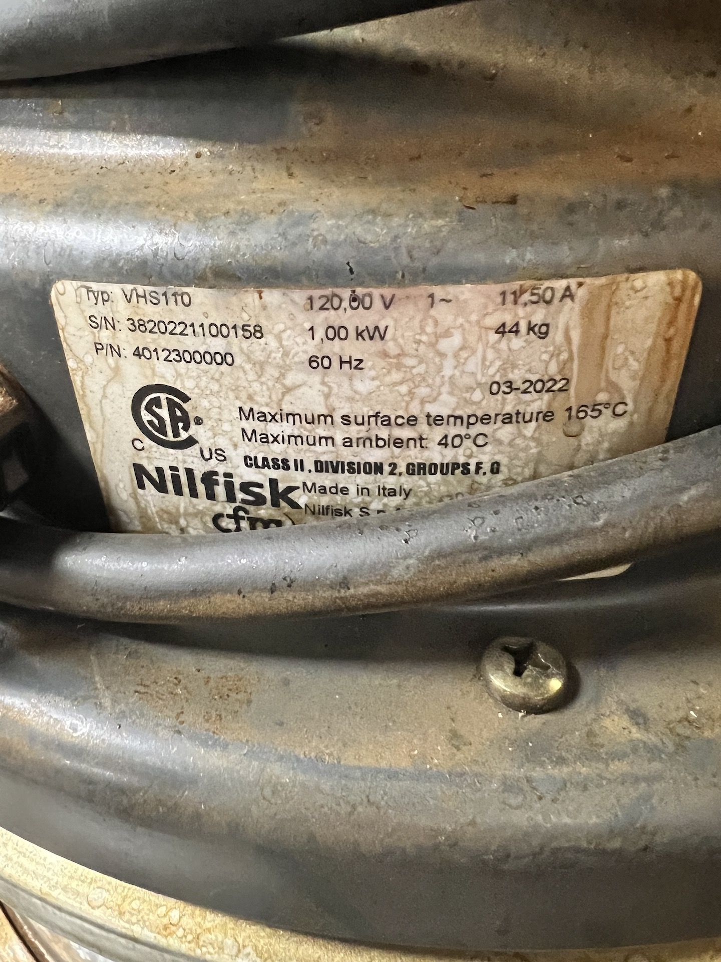 NILFISK INDUSTRIAL VACUUM, MODEL VHS110 - Image 5 of 6