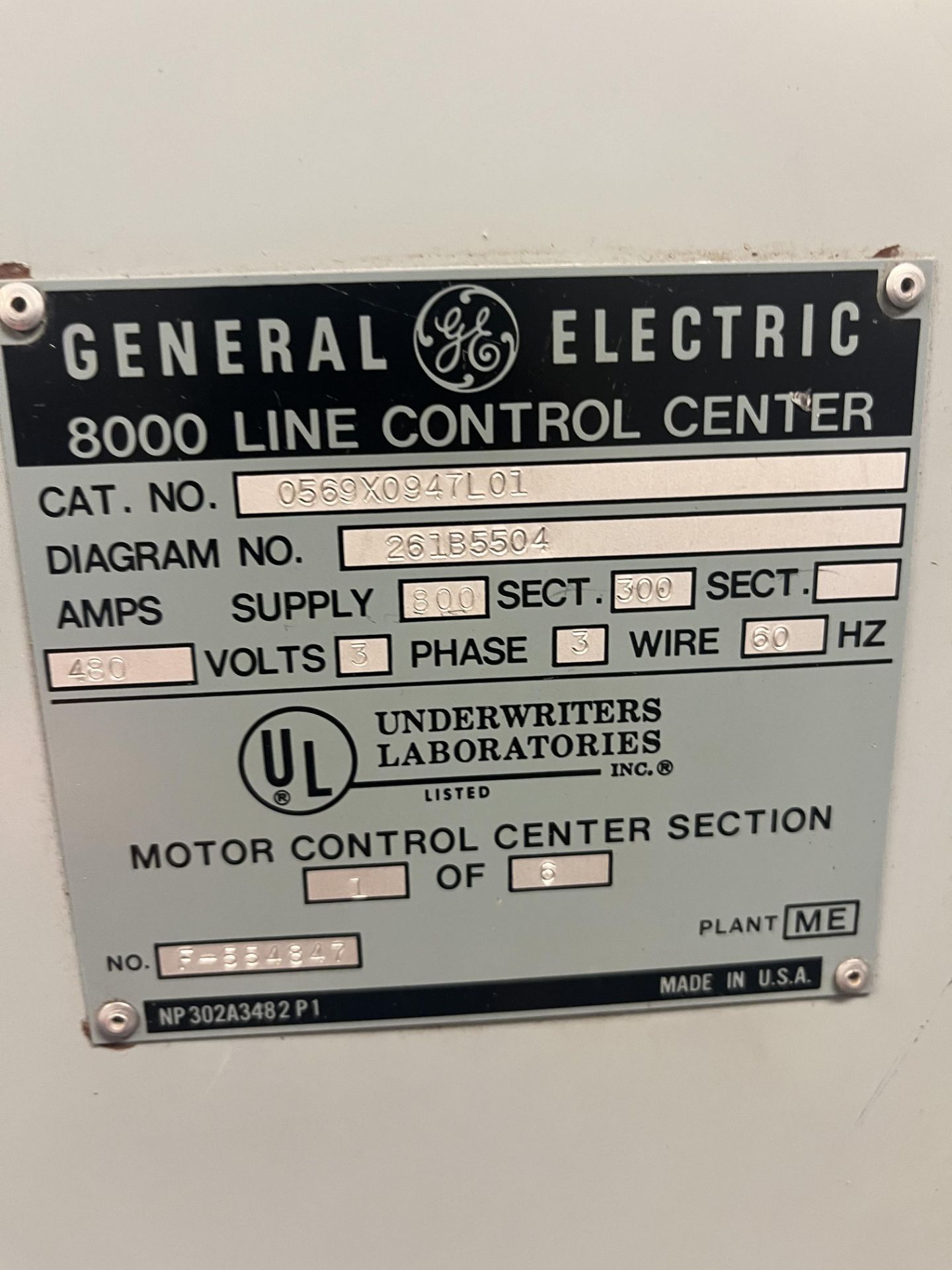 GENERAL ELECTRIC MOTOR CONTROL CENTER - Image 3 of 3