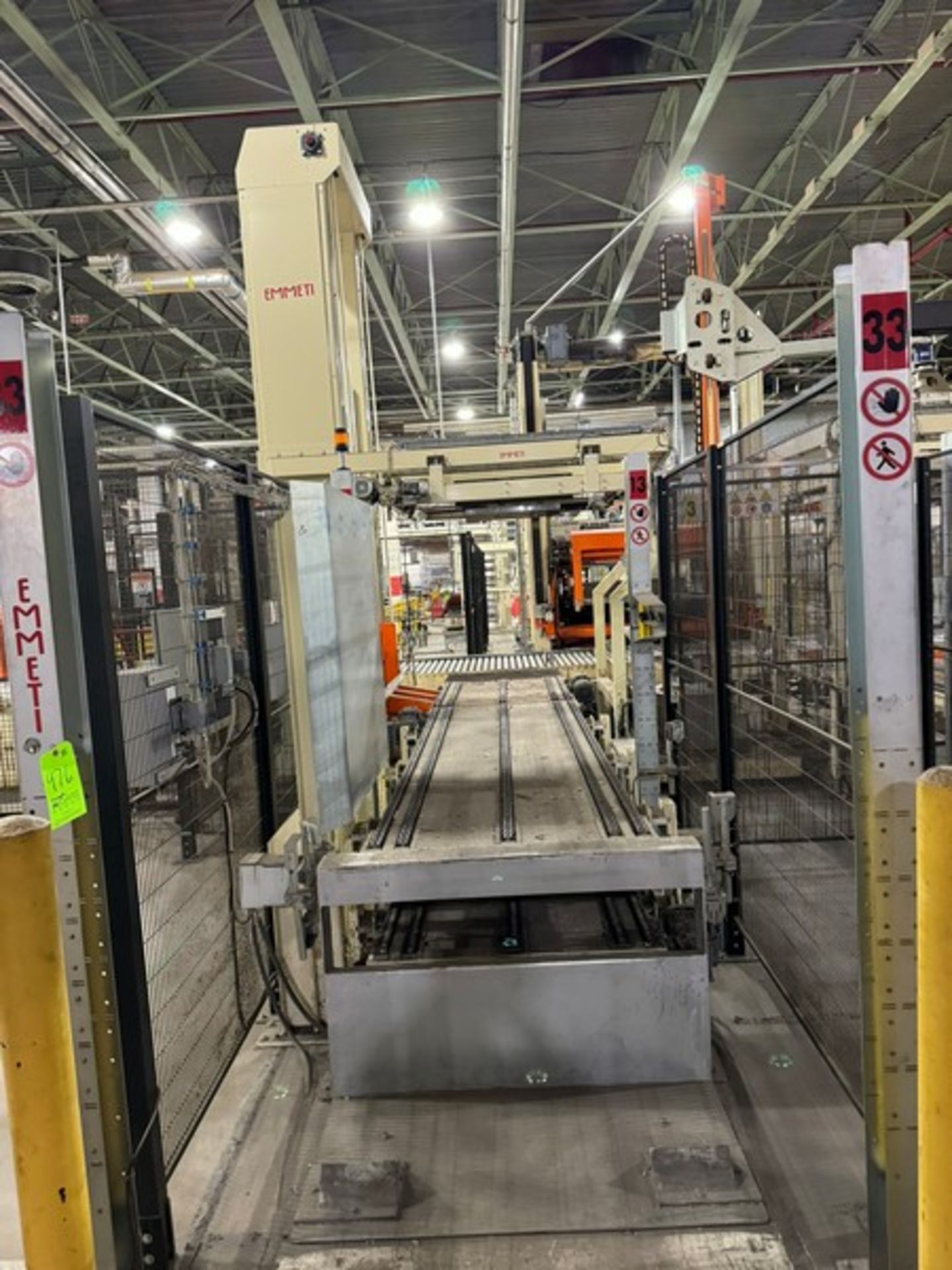 Emmeti Palletizer Tower, with Pallet Conveyor & Sorting Arms (LOCATED IN FREEHOLD, N.J.)