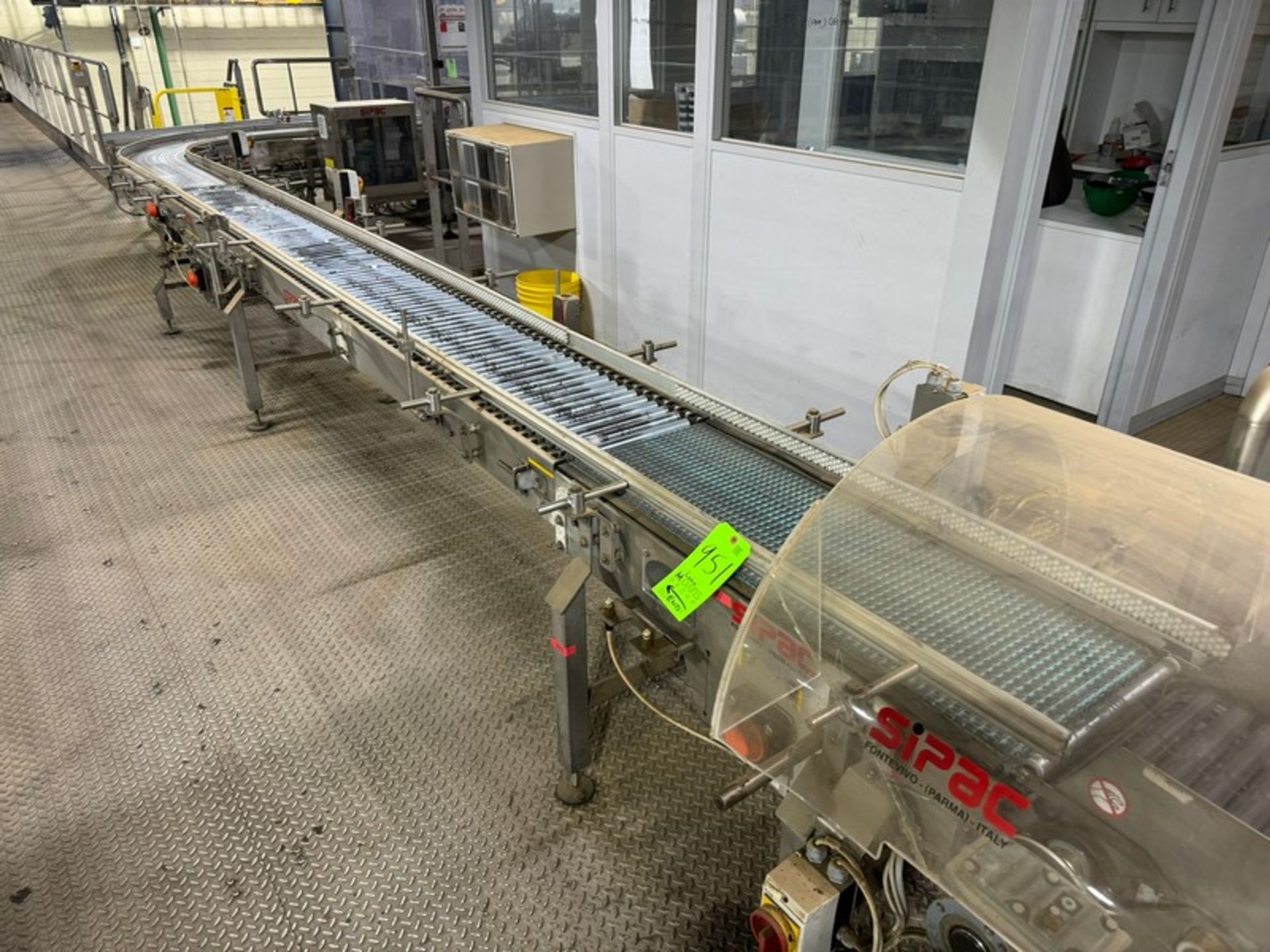 SIPAC Conveyor & Roller Conveyor, with 1-90 Degree Turn, with Aprox. 12” W Conveyor Belt, with - Image 3 of 6