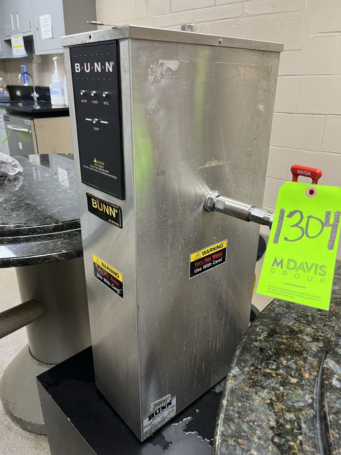 BUNN-H5X ELEMENT STAINLESS STEEL HOT WATER DISPENSER MODEL H5X #12500.0026 S/N EP00000006 P/N: - Image 5 of 6