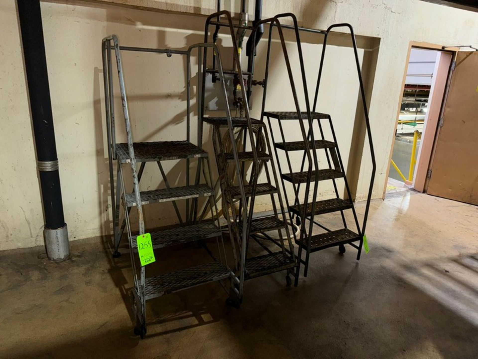 Cotterman Portable Stairs, 1- (4) Step Unit & 2- (5) Step Unit, Mounted on Portable Frame (LOCATED