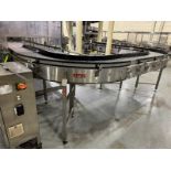 SIPAC 90 Degree Turn Conveyor, Aprox. 15” W Plastic Chain, with SEW Drive, Mounted on S/S Frame (
