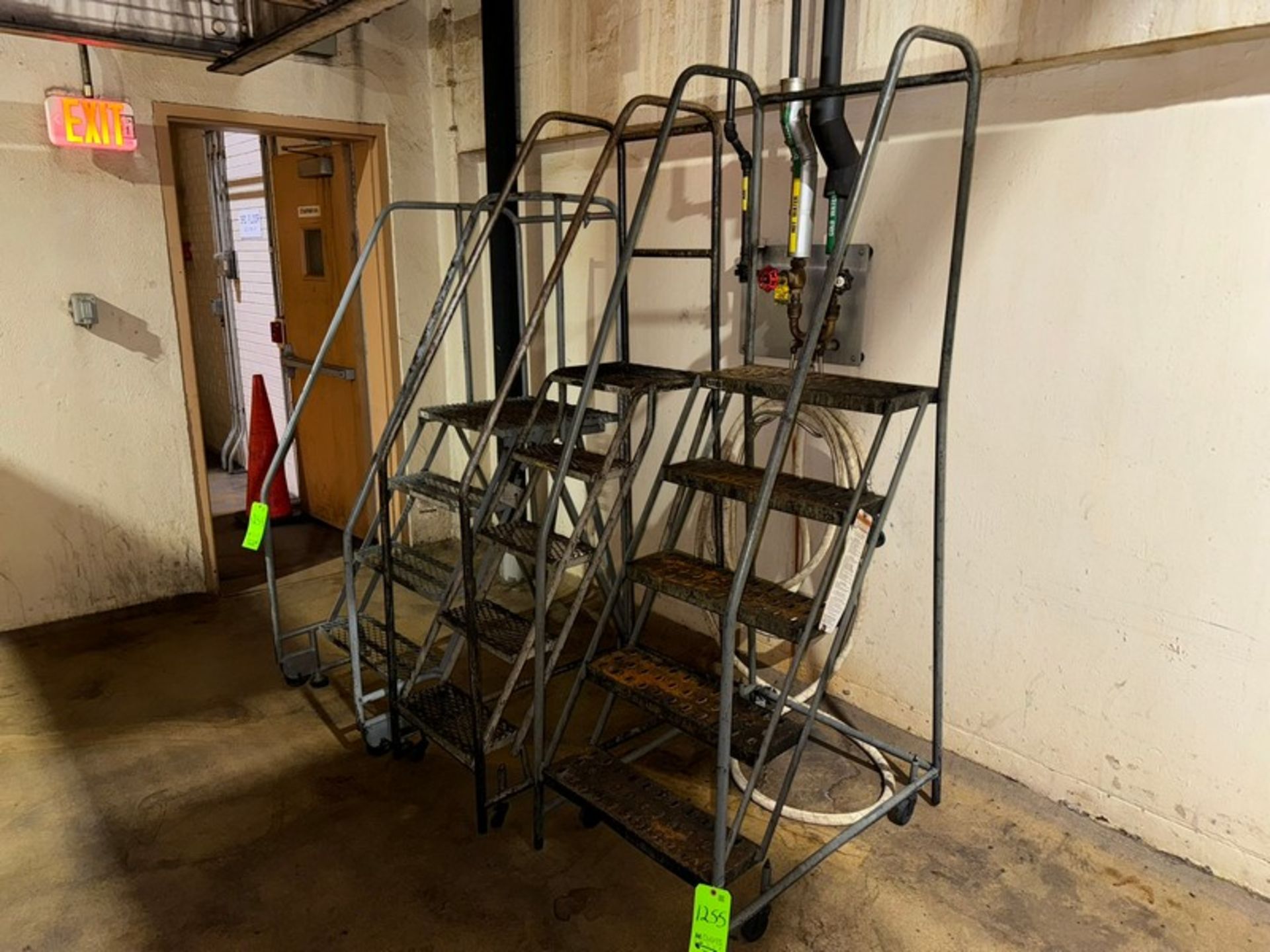 Cotterman Portable Stairs, 1- (4) Step Unit & 2- (5) Step Unit, Mounted on Portable Frame (LOCATED - Image 2 of 2