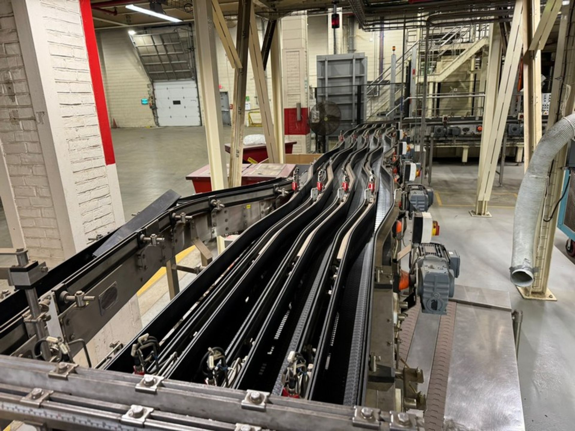 SIPAC 4-Lane Product Conveyor, with Drives & Lanes, Mounted on S/S Frame (LOCATED IN FREEHOLD, N. - Image 6 of 7