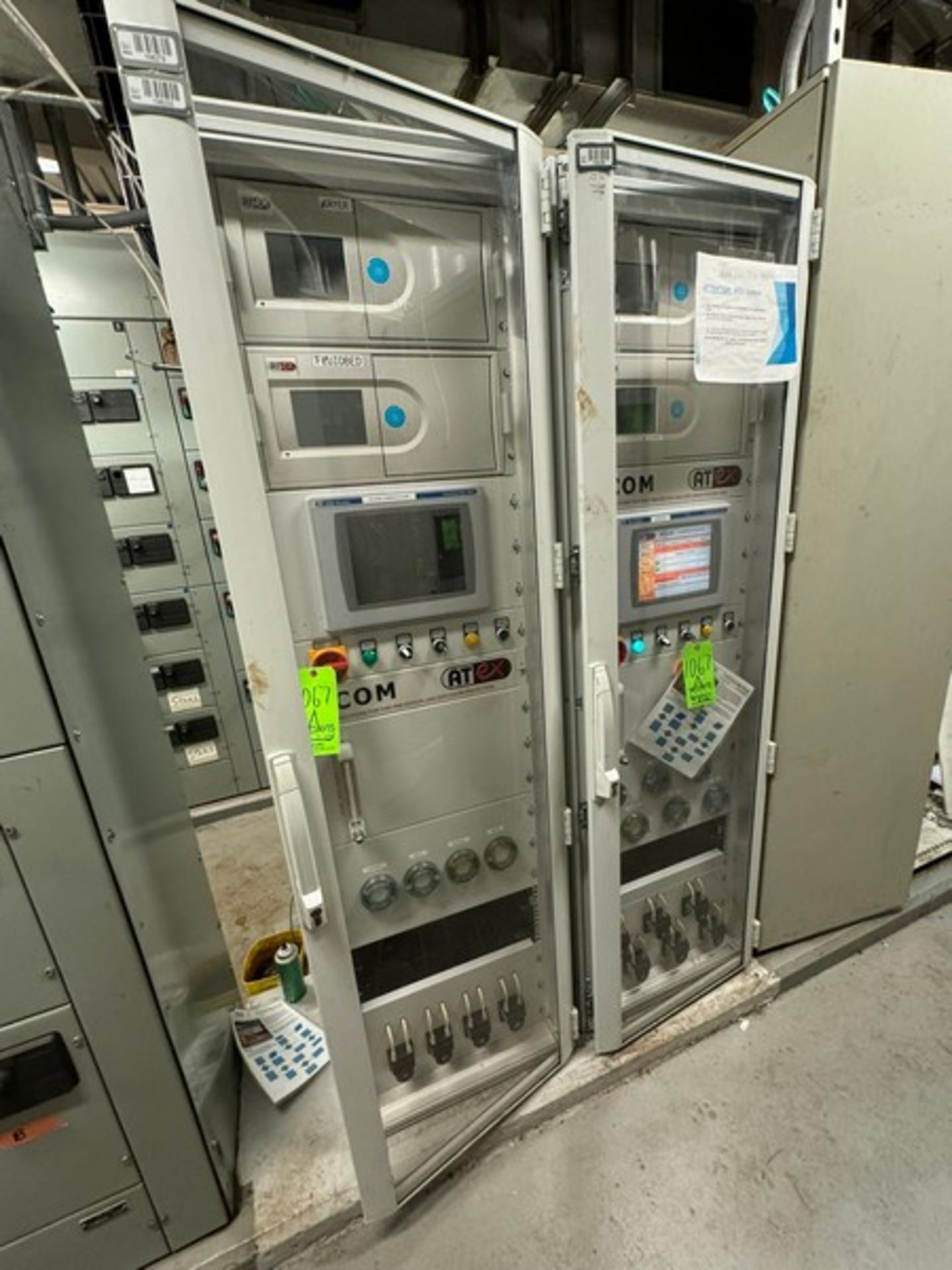 ACOM ATEX Cabinets, with (2) Allen-Bradley PanelView Plus 1000 Touchscreen Displays , & (4) ATEX