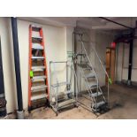 (2) Cotterman Portable Stairs, 1-(7) Stair Unit, & 1-(3) Stair Unit, with A-Frame Ladder (LOCATED IN