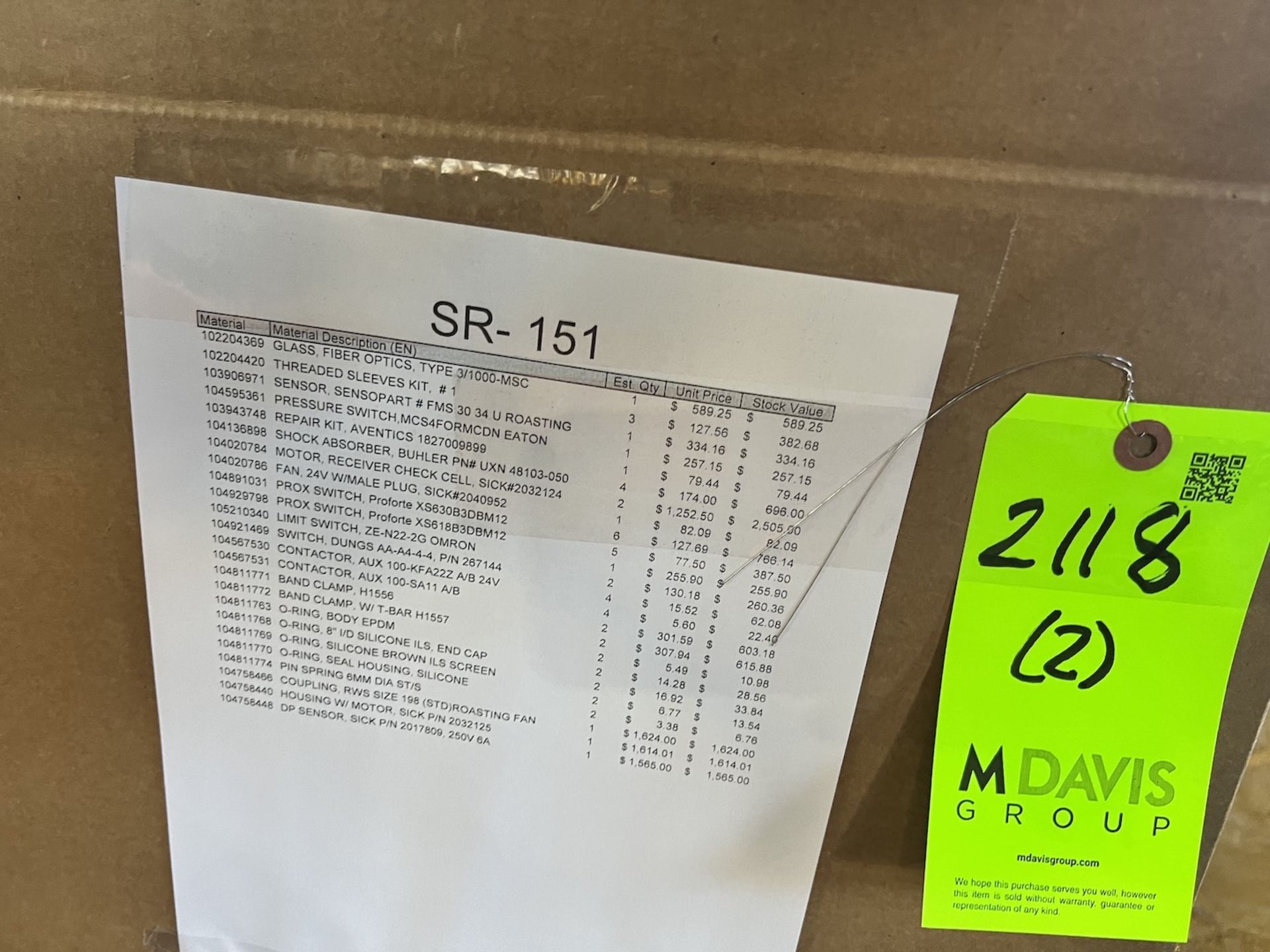 ASSORTED MRO AND SPARE PARTS, PLEASE SEE INVENTORY LISTS IN PHOTOS - Image 9 of 9