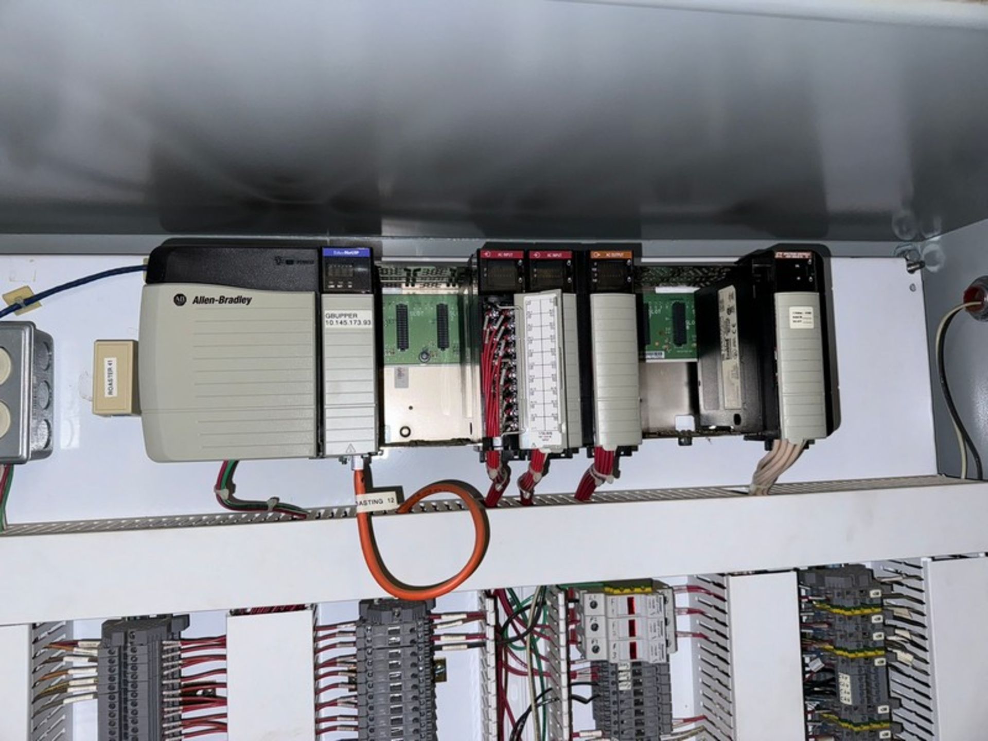 Control Panel, with Allen-Bradley 11-Slot PLC, & Other Components (NOTE: PLC Missing Slots—See