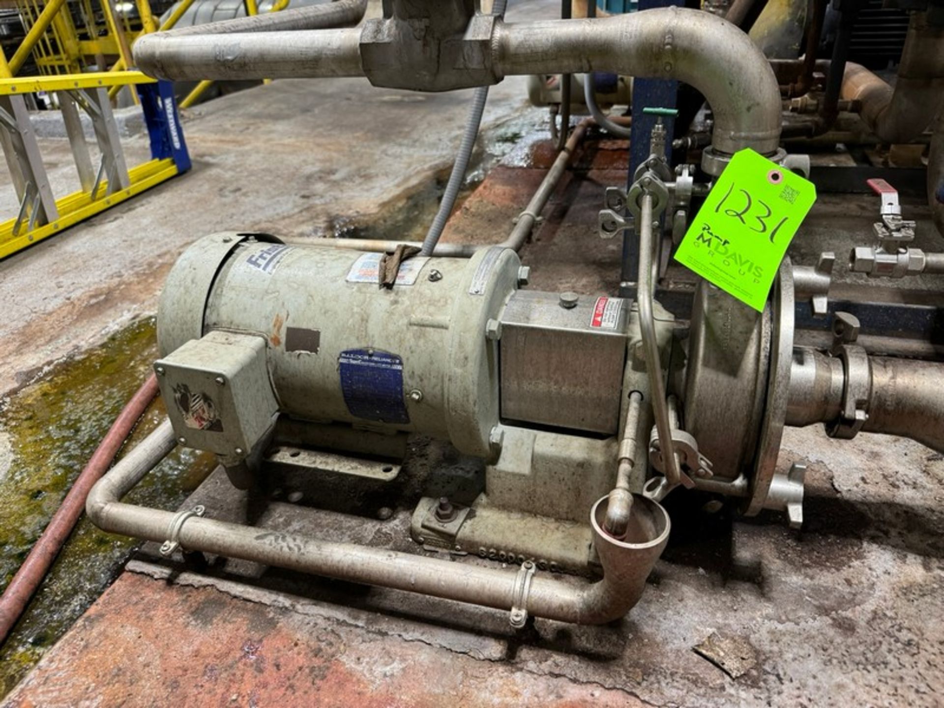 Fristam 5 hp Centrifugal Pump, M/N FP3532, with Baldor 3450 RPM Motor, 460/230 Volts, 3 Phase (