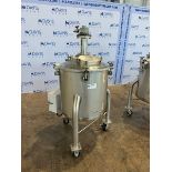 Aprox. 50 Gal. S/S Single Wall Mix Tank, Vessel Dims.: Aprox. 22" Deep x 24" Dia., with Vertical S/S