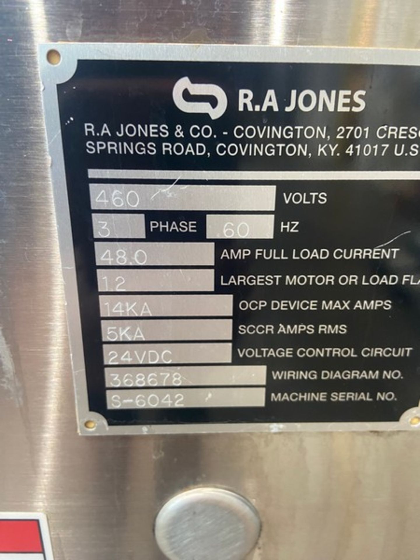 R.A. Jones Pouch King Pouch Filler, M/N S-6042, S/N S-6042, 460 Volts, 3 Phase, with On Board - Image 16 of 20