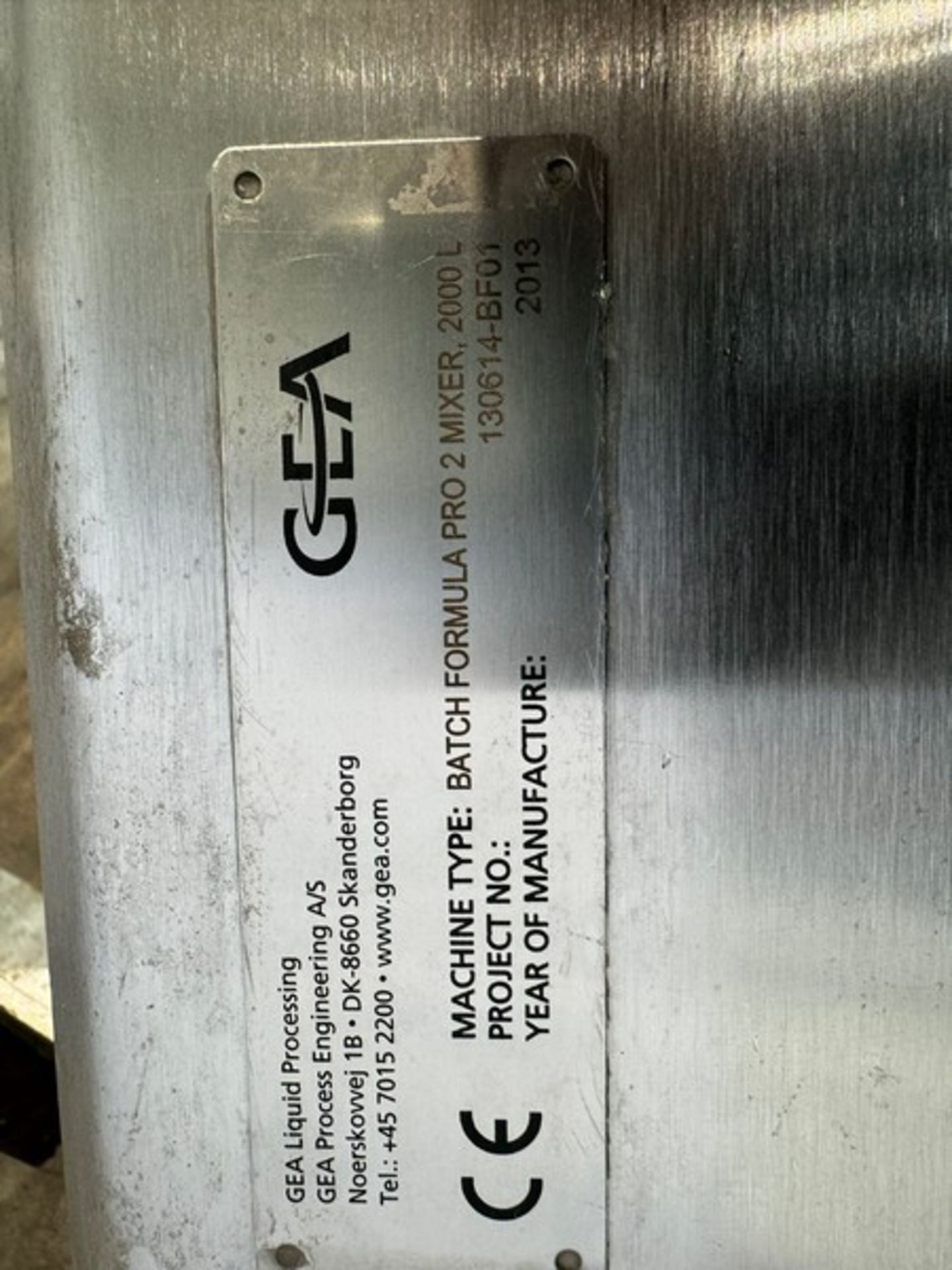 2013 GEA 2,000 Liter S/S Batch Formula Pro High Shear Mixer, Project No.: 130614-BF01, with - Bild 18 aus 18