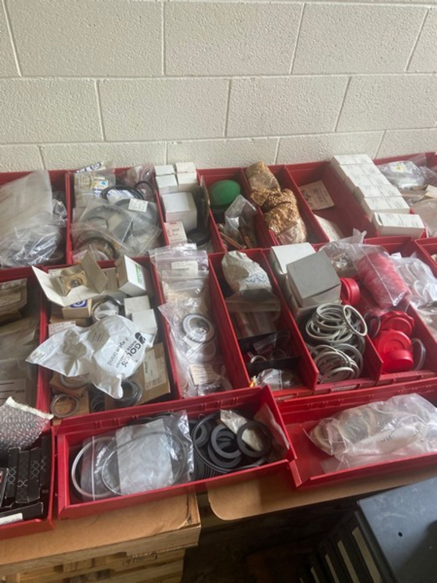 Large Assortment of NEW Parts with Parts Bins, Includes S/S Pump Parts, Air Valve Parts, Gaskets, - Image 6 of 9