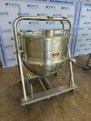 Coulter Aprox. 125 Gal. S/S Kettle, S/N 3890, with S/S Agitation Bridge, Internal Dims. of Vessel: