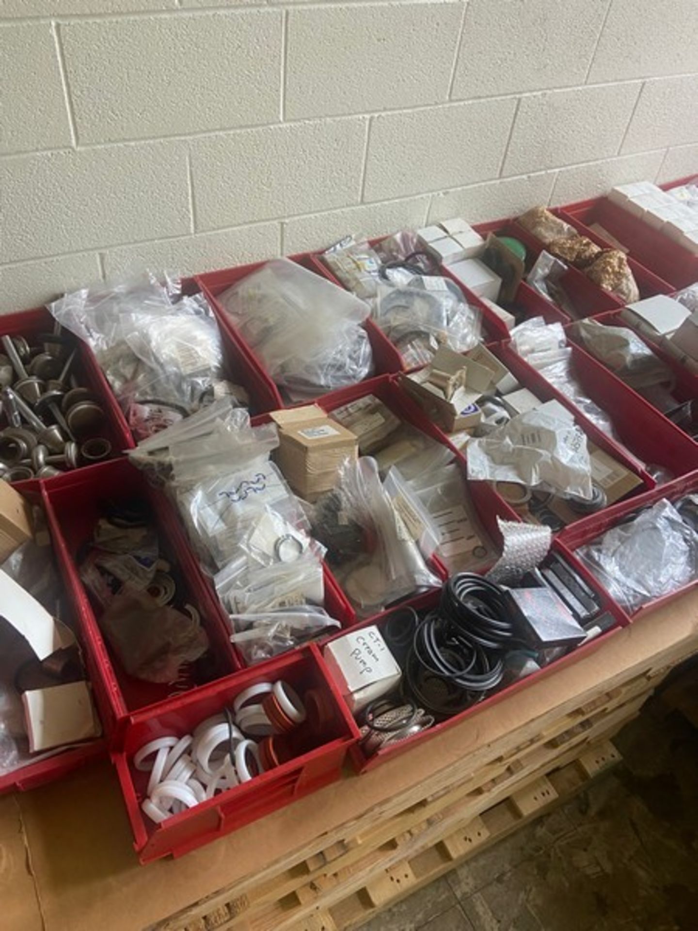 Large Assortment of NEW Parts with Parts Bins, Includes S/S Pump Parts, Air Valve Parts, Gaskets, - Image 5 of 9