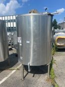 Aprox. 500 Gal. S/S Jacketed Tank, Internal Dims.: Aprox. 62” L x 49” Dia., Mounted on S/S Legs (14)