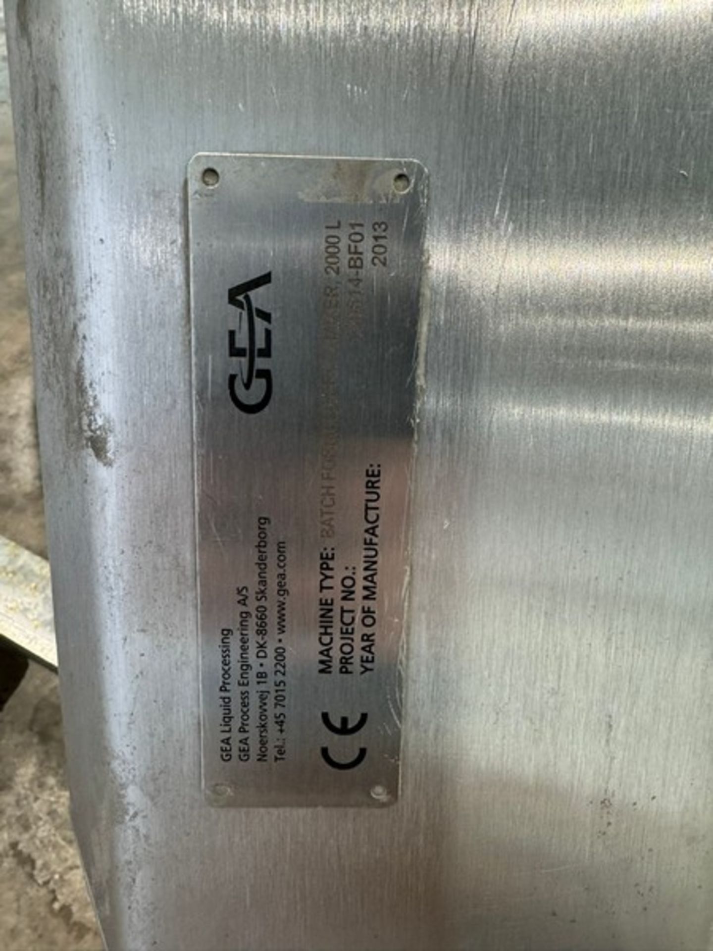 2013 GEA 2,000 Liter S/S Batch Formula Pro High Shear Mixer, Project No.: 130614-BF01, with - Bild 6 aus 18