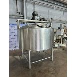 Walker 500 Gal. S/S Jacketed Mix Tank, M/N PZ--CB-CR, S/N WEP-73775-2, Jacket 150 PSIG MAWP @ 350 F,