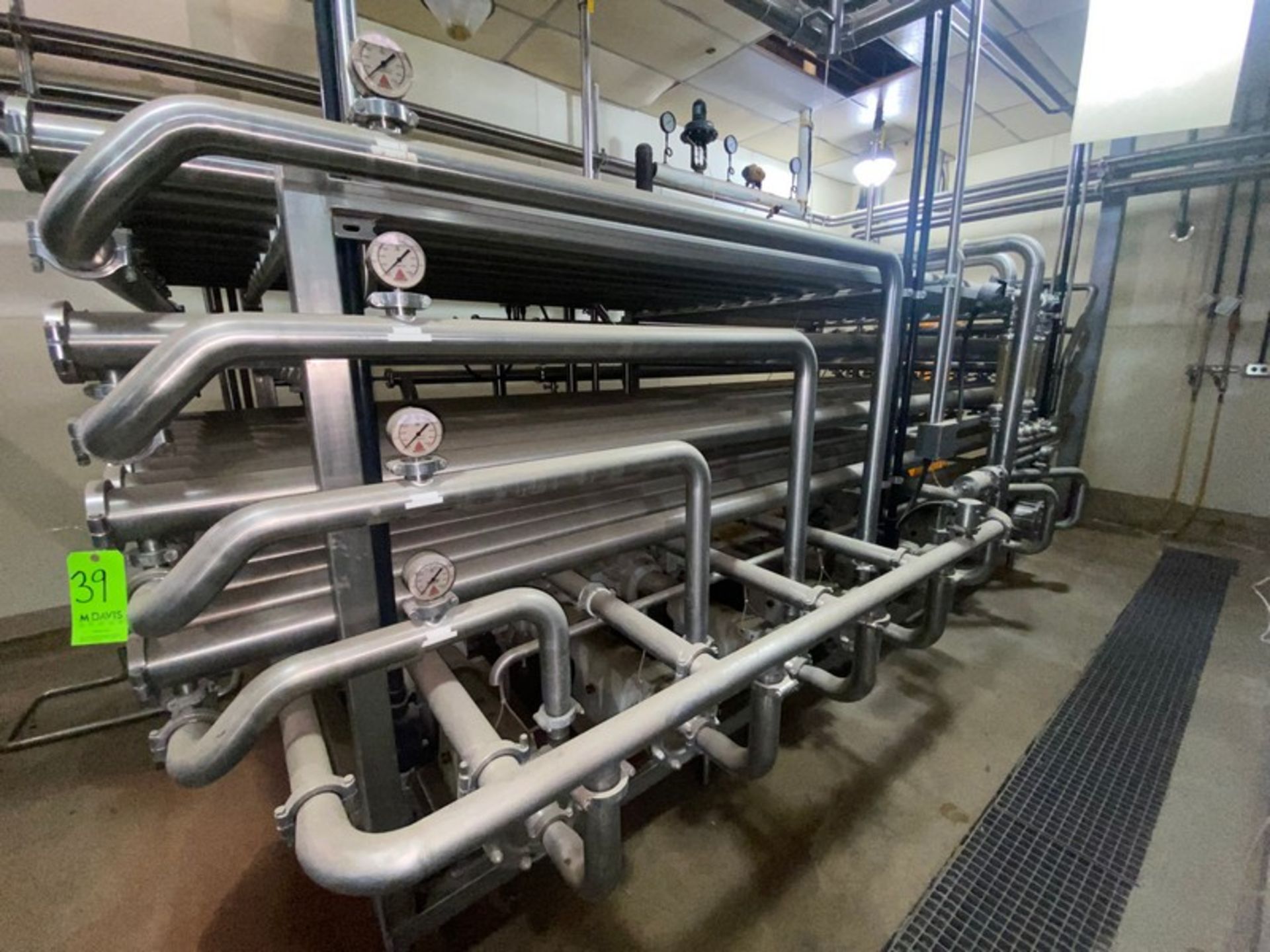 UF S/S Skid, (40) Tubes, Aprox. 4” Dia, Includes(7) Pumps, with Associated Heat Exchanger, Overall - Image 3 of 8