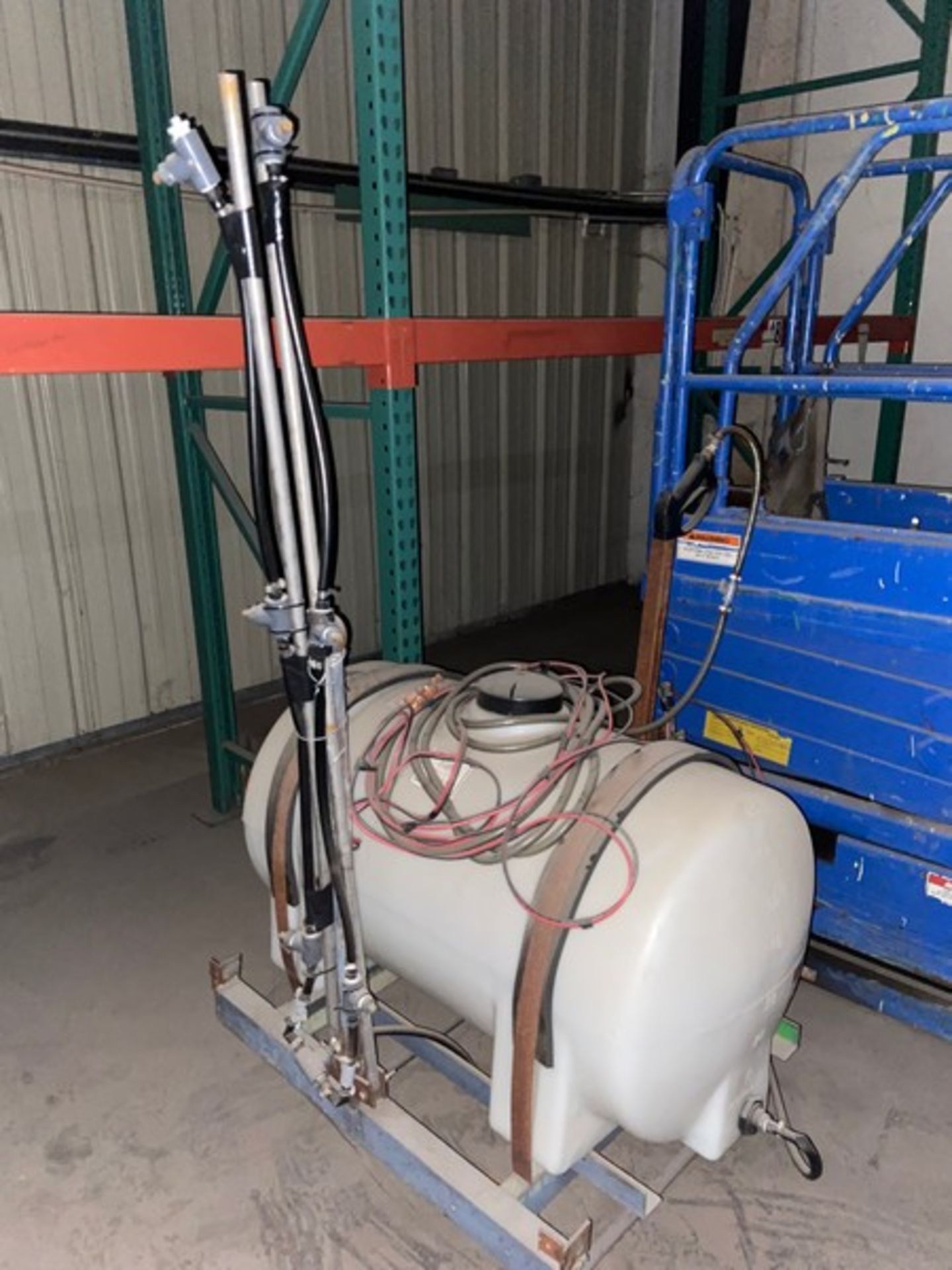 Plastic Sprayer Unit, with Plastic Tank, Mountedon Frame (LOCATED IN MANTECA, CA)(RIGGING,