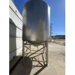 Sani-Fab Jacketed S/S Tank, Tank Dims.: Aprox. 7ft. Tall x 80” Dia., Cone Bottom, Mounted on S/S