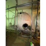 Aprox. 6,000 Gal. S/S Horizontal Tank, with DualCIP Spray Balls, with Vertical S/S Agitation, Tank