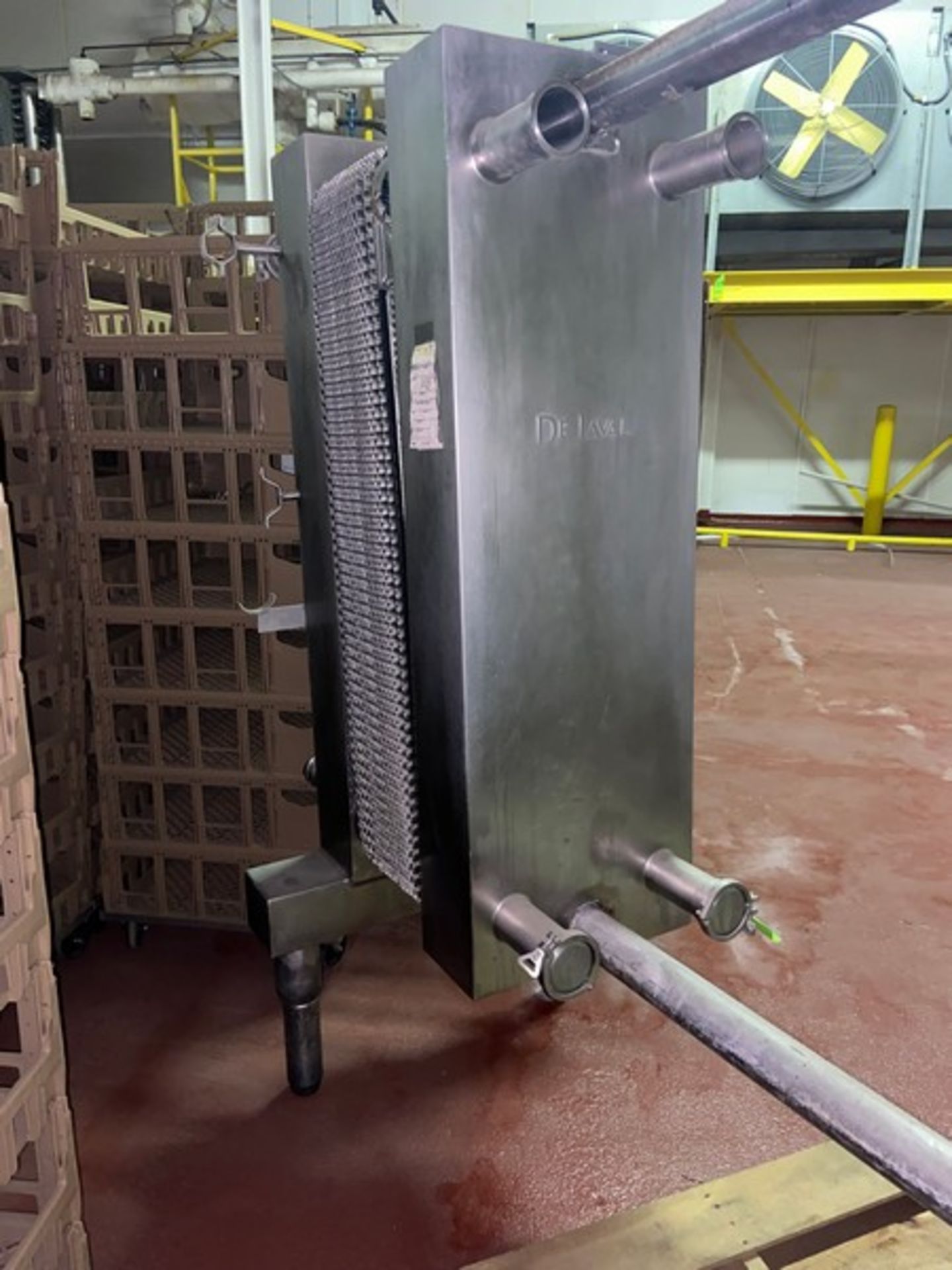 De-Laval 1-Section Plate Heat Exchanger, Mountedon S/S Frame (LOCATED IN MANTECA, CA)(RIGGING, - Bild 3 aus 6