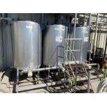 3-Tank CIP System, with Centrifugal Pump,Internal Dims. of Tank: Aprox. 58” L x 32” Dia., Mounted on