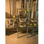 Assorted S/S Flow Diversion Stations, Mounted onS/S Legs (LOCATED IN MANTECA, CA)(RIGGING,