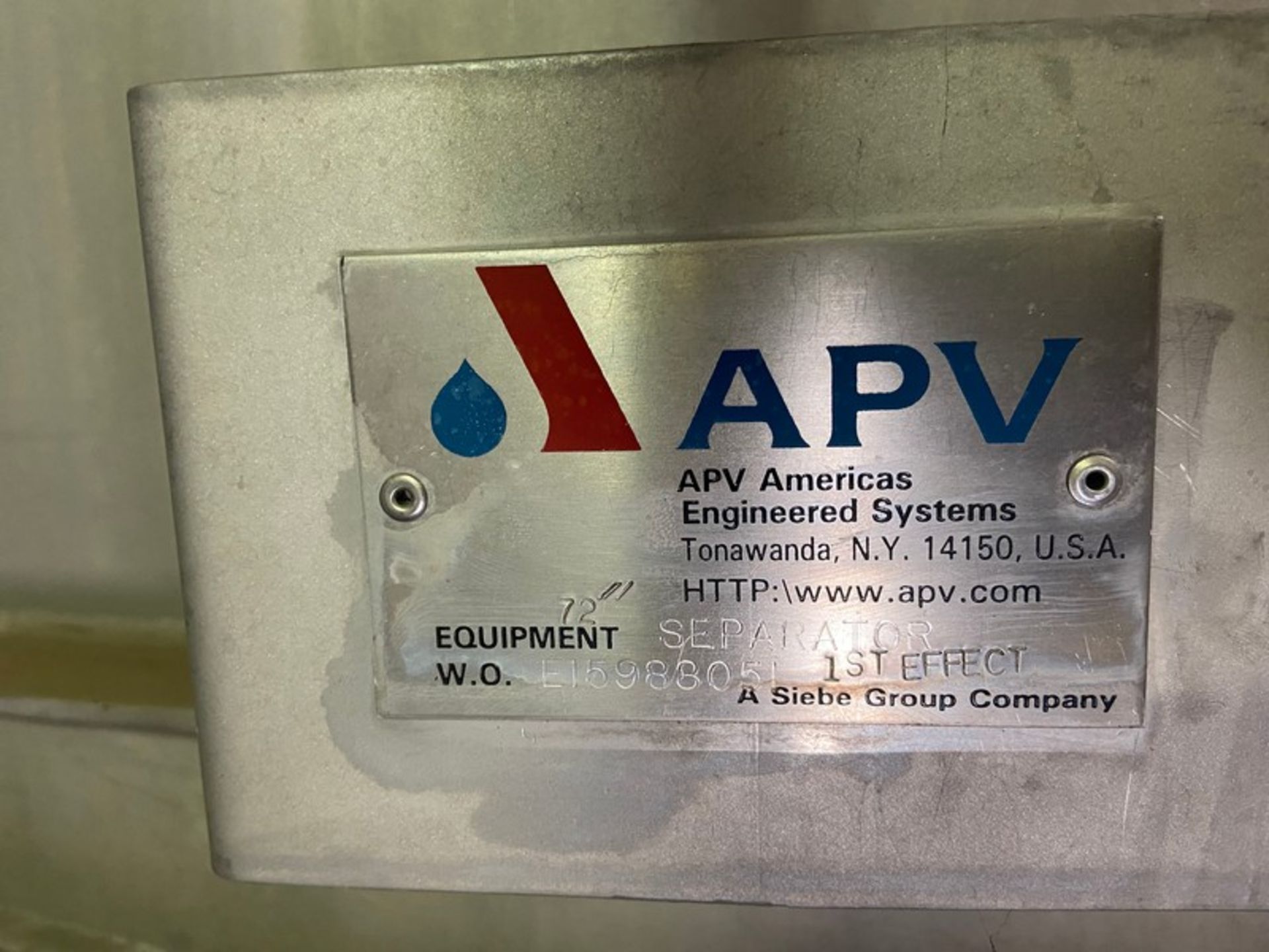 APV Dryer Separator Chamber, with Skid of (3)Centrifugal Pumps, Mounted on S/S Legs(LOCATED IN - Image 10 of 10