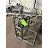 S/S Piston Pump, with Aprox. 2” Clamp TypeInlet/Outlet, Mounted on S/S Frame (LOCATED IN MANTECA,