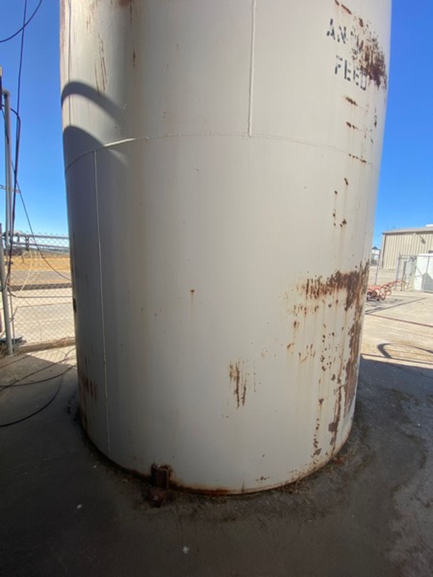 Vertical Animal Feed Tank, Tank Dims.: Aprox.258” Tall x 112” Dia., with Man Ladder (LOCATED IN - Bild 3 aus 4