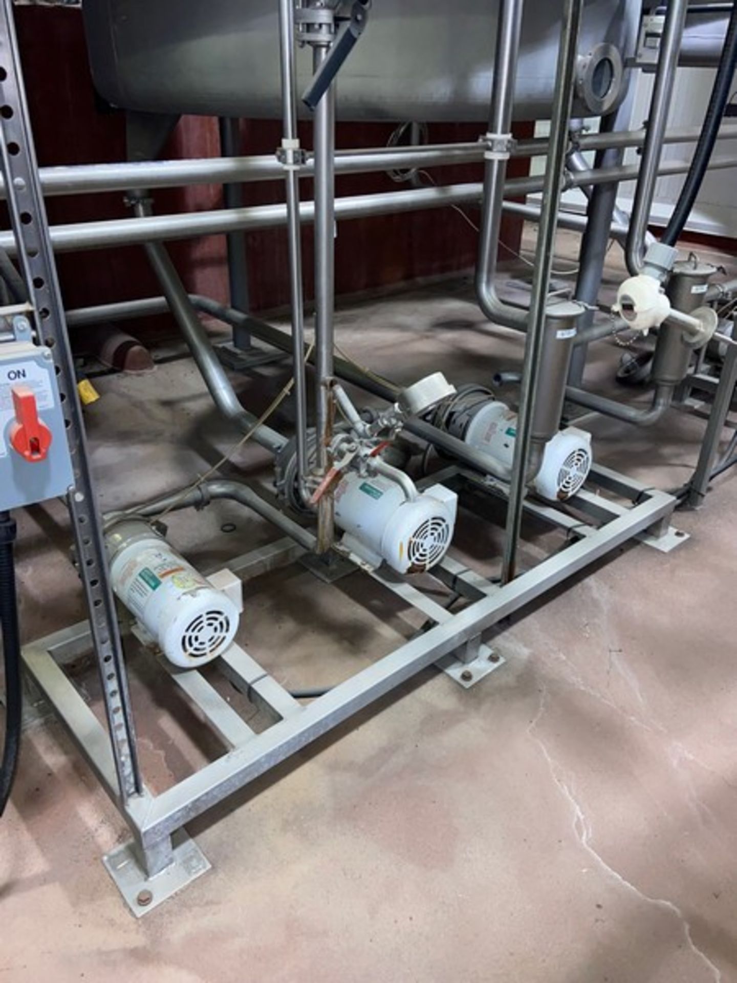 APV Dryer Separator Chamber, with Skid of (3)Centrifugal Pumps, Mounted on S/S Legs(LOCATED IN - Image 8 of 10