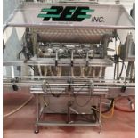 REB IVS-6 Head Hot Fill Piston Filler with Steam Jacketed Hopper, Steam Jacketed 195° Mix Hopper,