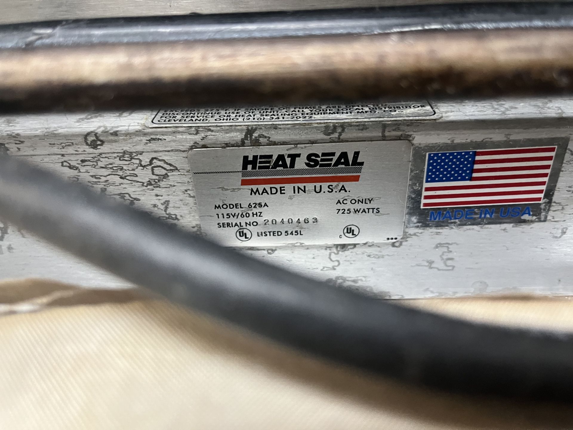 TABLE HEAT SEAL MODEL:625A 115V/60 HZ SERIAL NO:2040463 (Located Cleveland, OH) - Image 2 of 2