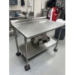 STAINLESS STEEL WORK TABLE DIMS APPROX 48" L 29" W 40" H (Located Cleveland, OH)