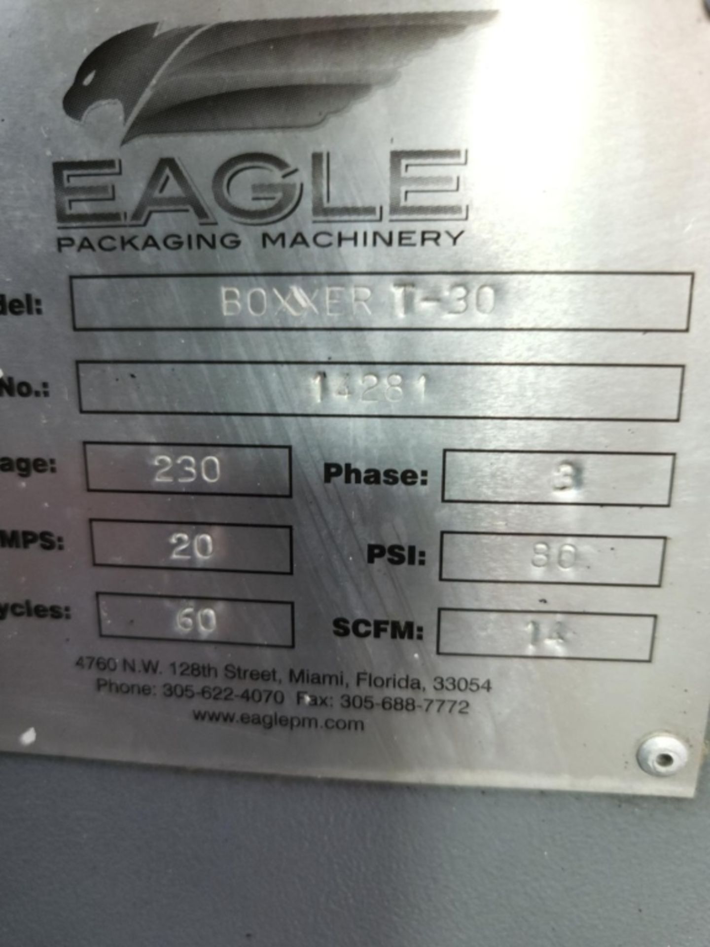 BOXXER T-30 Automatic Case Erector and Bottom Tape Sealer from Eagle Packaging Machinery, Model - Image 7 of 24