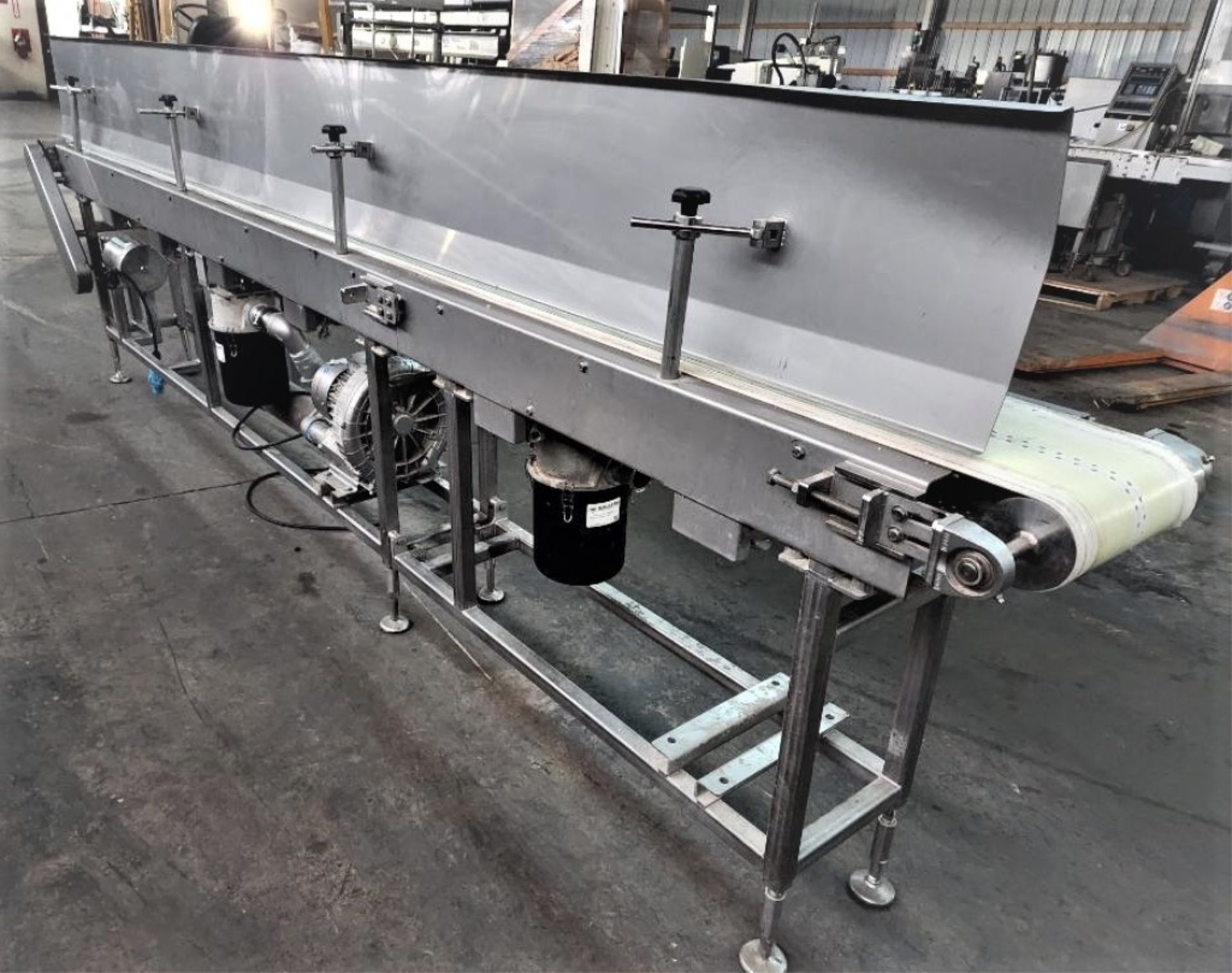 Aprox. 10" Wide x 158" Long S/S Blowoff Belt Conveyor with 10" Wide Belt with Perforations to - Image 3 of 8