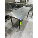 S/S Table with Aprox. 1-1/2” Back Splash, Overall Dims. Aprox. 5 ft. L x 24” W x 33” H, Mounted on