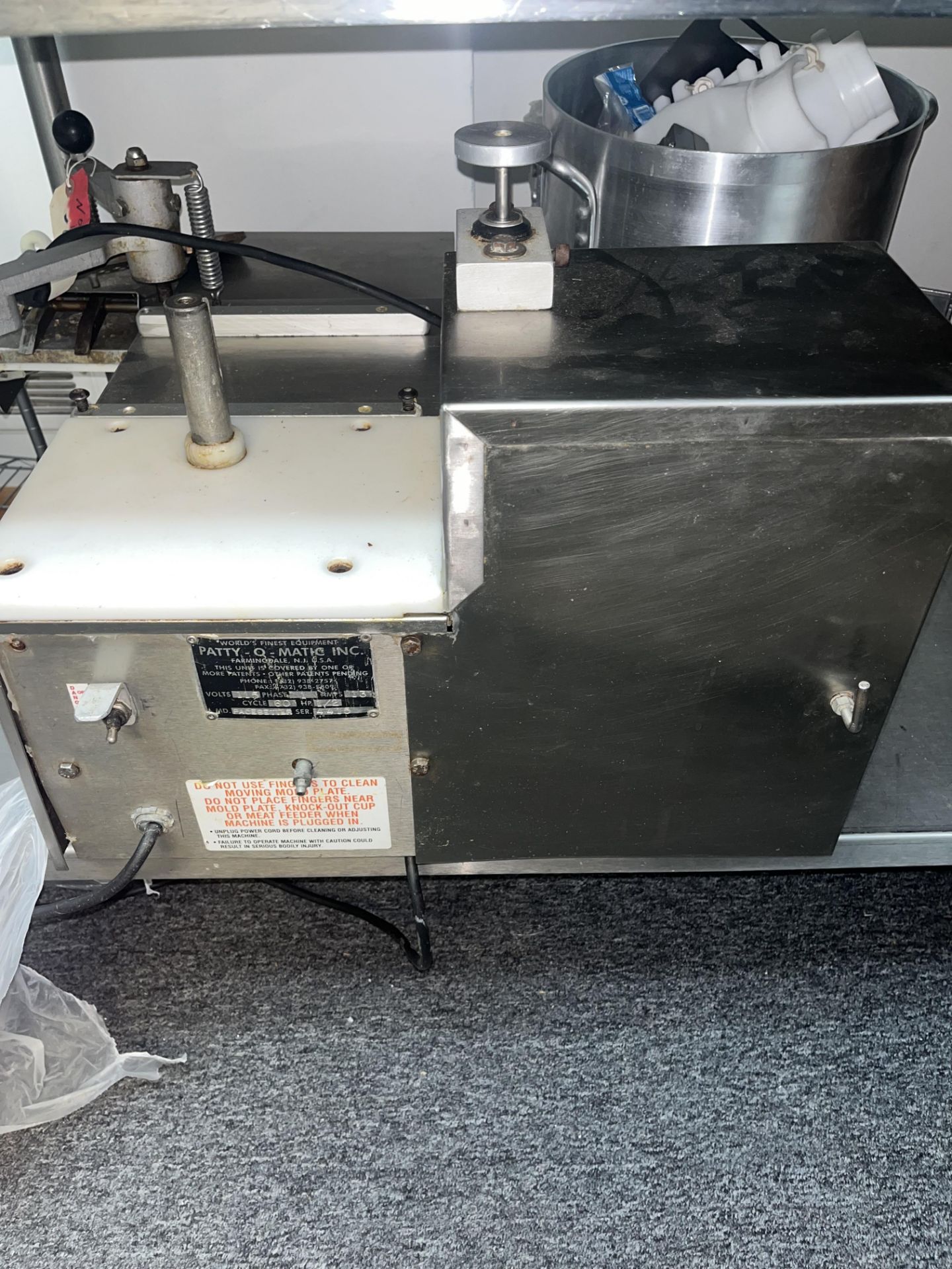 PATTY-O MATIC VOLTS :115 PHASE:1 AMPS:13 CYCLE:60 SERIAL#4415 -- Sold As Is - Parts Machine