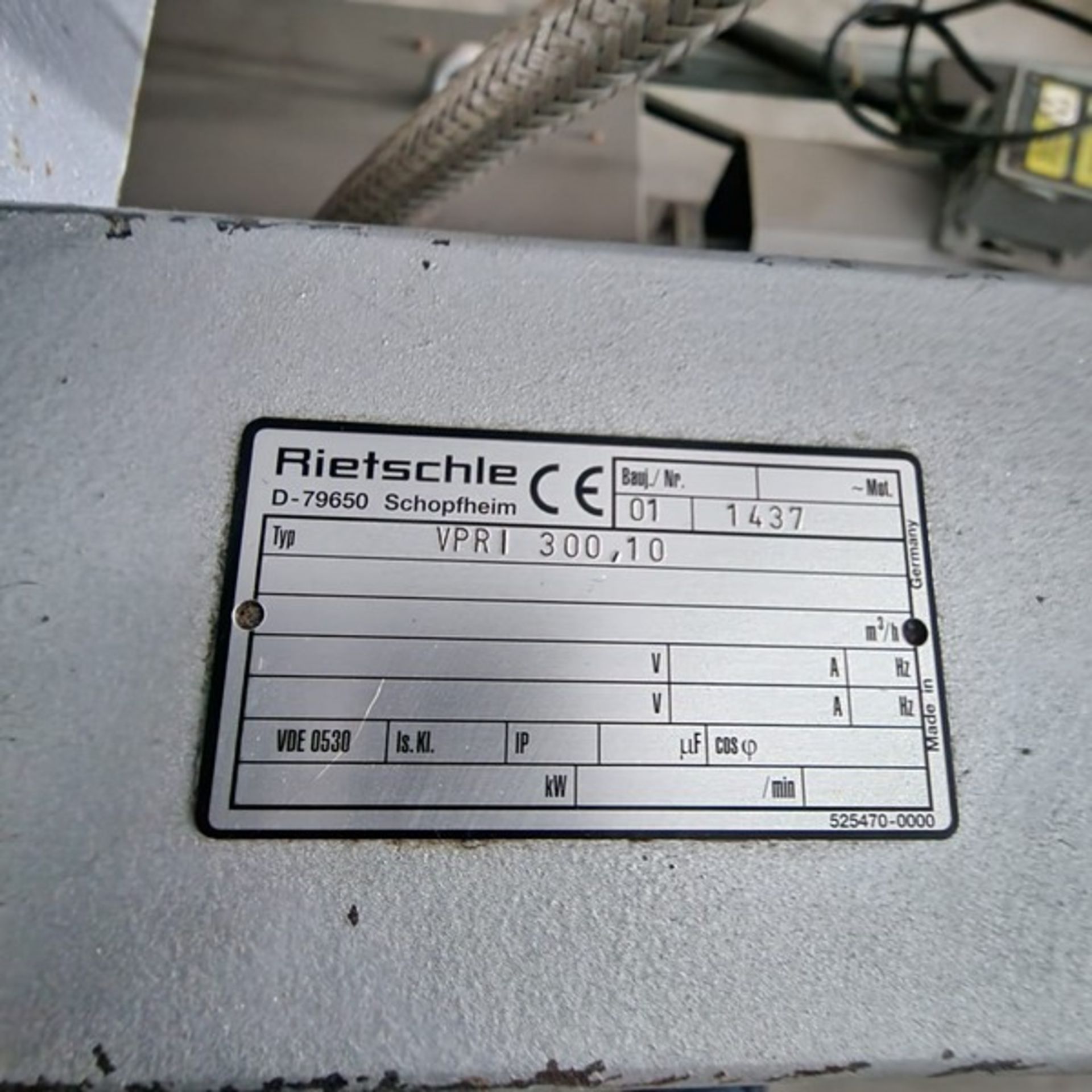 Rietschle Vacuum System modele VC300 01, 02567-0113 TYPE 1000 575volts / 5.20 / 3PH /60Hz 1 / SF 1, - Image 9 of 11