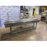 S/S COP Tank, Internal Dims.: Aprox. 122" L x 16" W x 11" Deep, with S/S Rack, Mounted on S/S