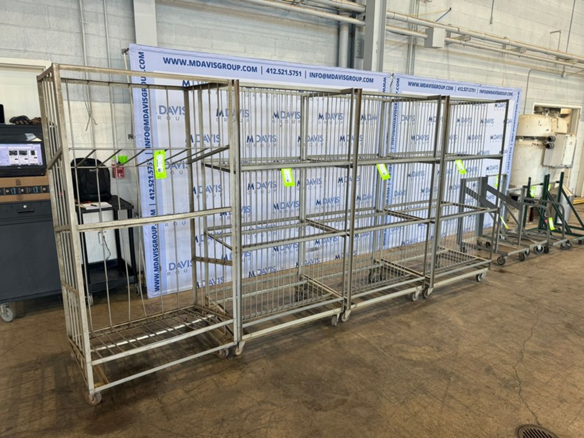 (4) Pan Wash Racks, with Uprights & Cross Braces, Mounted on Casters (INV#103072) (Located @ the MDG