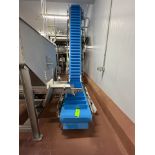 CLEATED INCLINE CONVEYOR, APPROX. 180 IN. MAX HEIGHT, APPROX. 24 IN. W BELT, APPROX. 4 IN. CLEATS