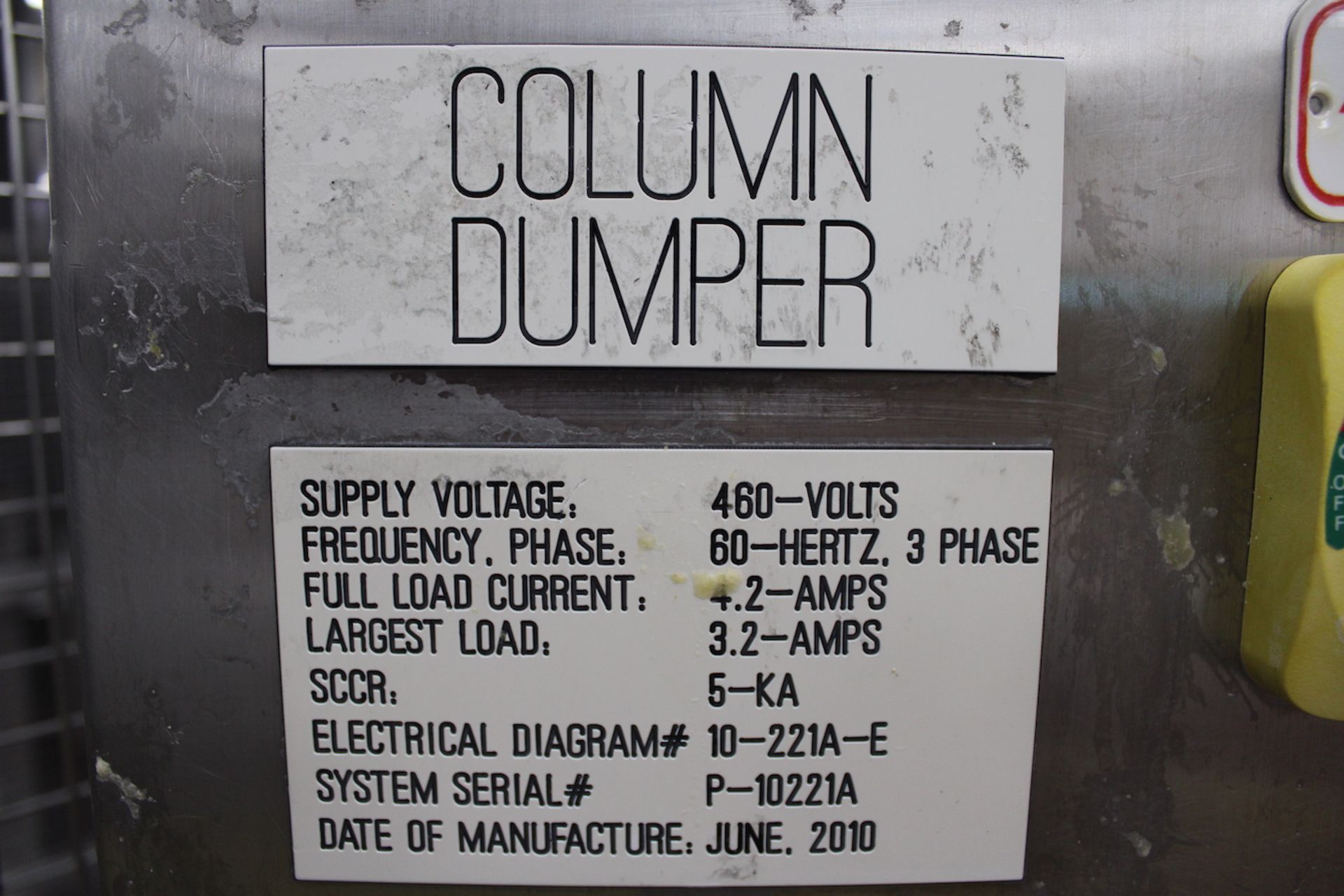 COZZINI COLUMN LIFT DUMPER, MODEL CCD 630, S/N P10221-08-35251 - Image 3 of 3